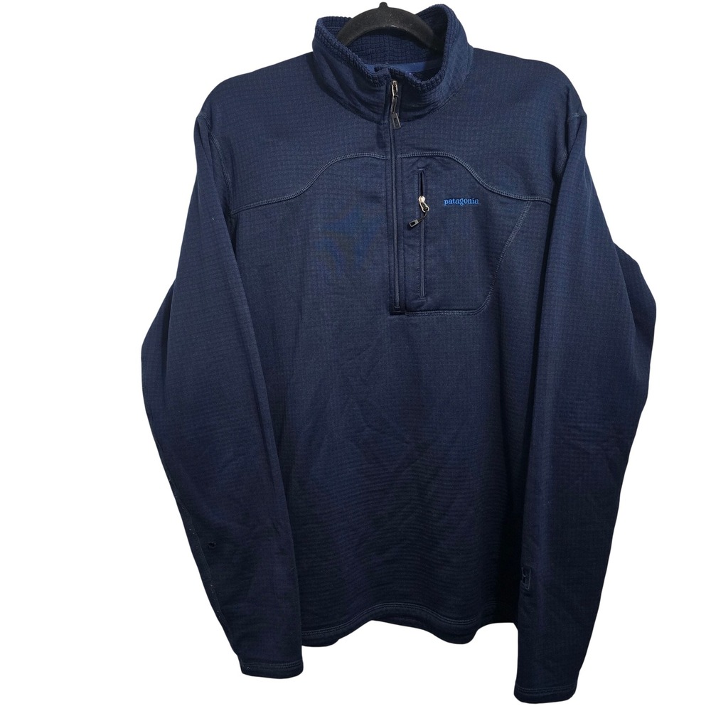 Patagonia R1 Regulator Polartec‎ Power Dry 1/4 Zip Fleece Navy Pullover Mens XL